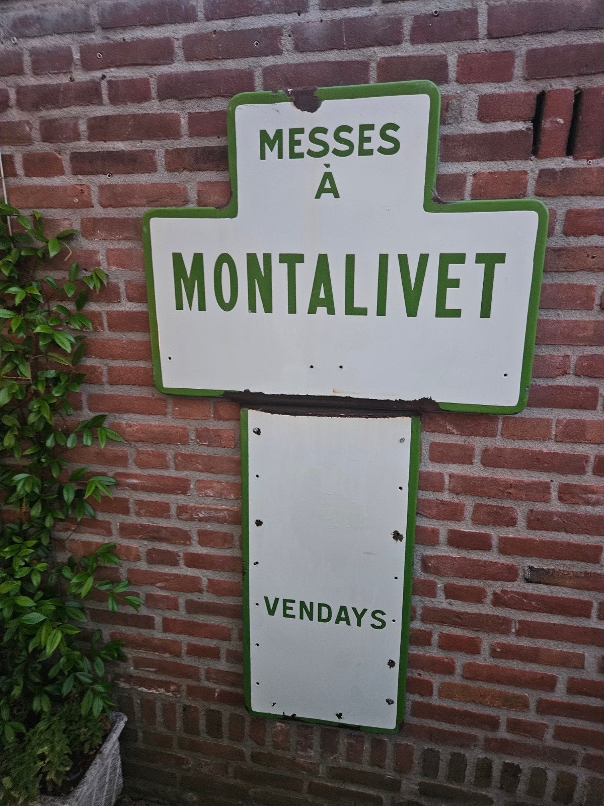 uniek emaille bord voor kerkdiensten, Verzamelen, Ophalen