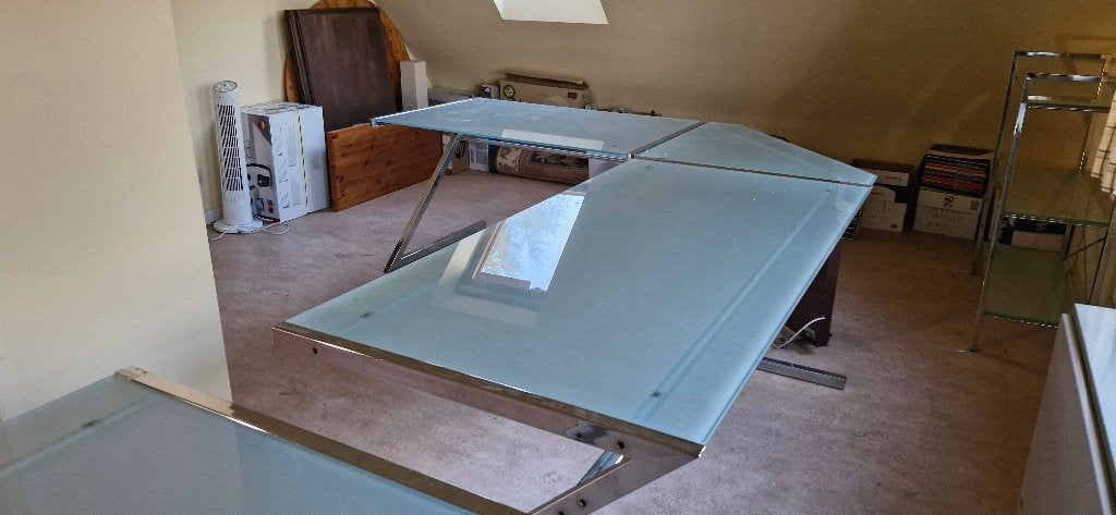 Bureau, Maison & Meubles, Utilisé, Démontable, Verre, Moderne