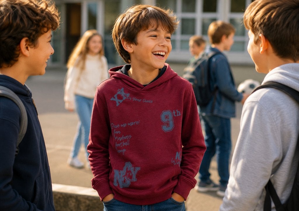X110.Sweat à capuche garçon – Kiabi – 9‑10 ans (138‑143), Kinderen en Baby's, Kinderkleding | Maat 140, Ophalen of Verzenden, Zo goed als nieuw