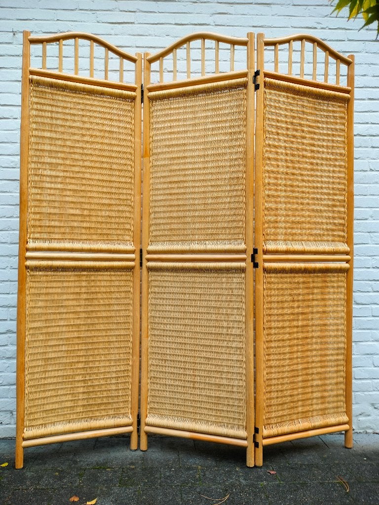 Vintage bamboe kamerscherm. 181x150. Paravent. Jaren ‘70., Ophalen, Zo goed als nieuw