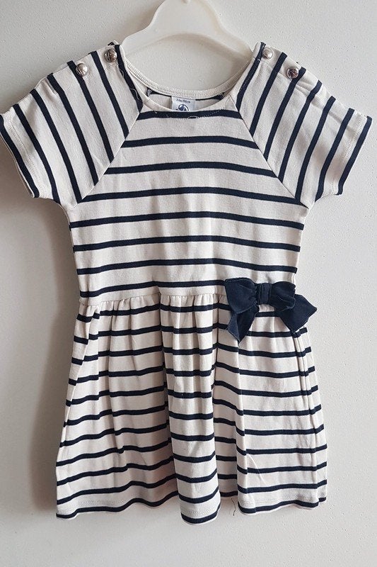 PETIT BATEAU - Robe marine - T.24 mois/86 cm, Robe ou Jupe, Enlèvement ou Envoi, Utilisé, Petit bateau