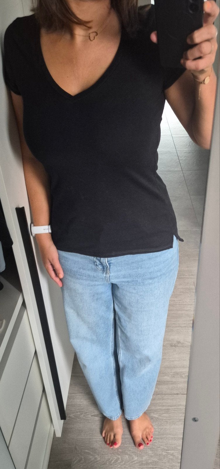 zwarte tshirt tommy hilfiger maat S, Manches courtes, Tommy hilfiger, Enlèvement ou Envoi, Taille 36 (S)