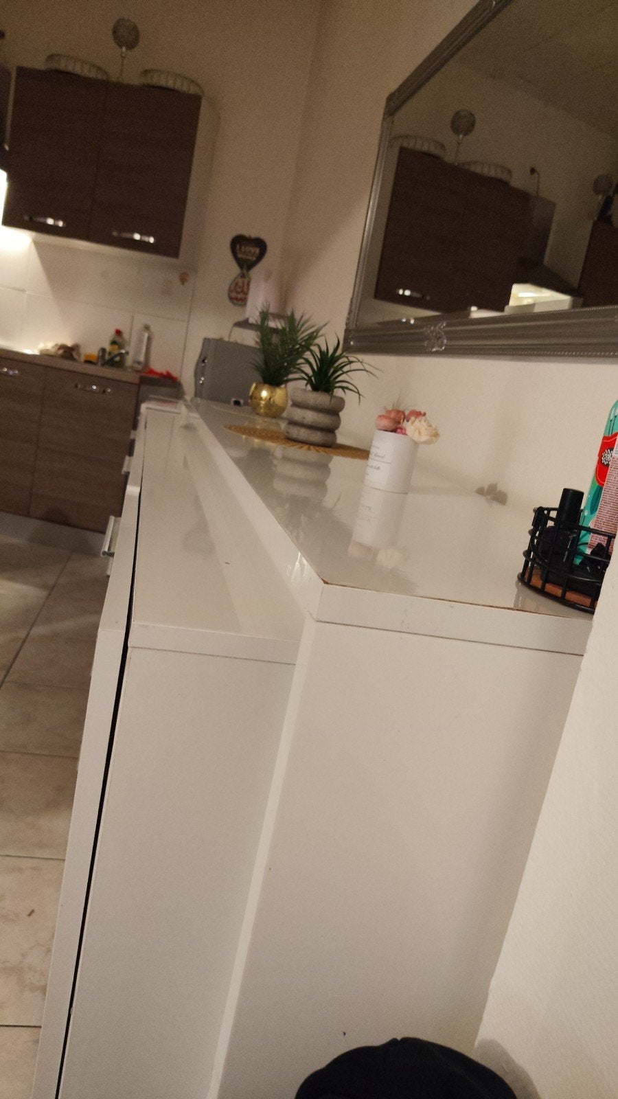 Je vends mon grand buffet blanc suite à un déménagement., Maison & Meubles, Enlèvement