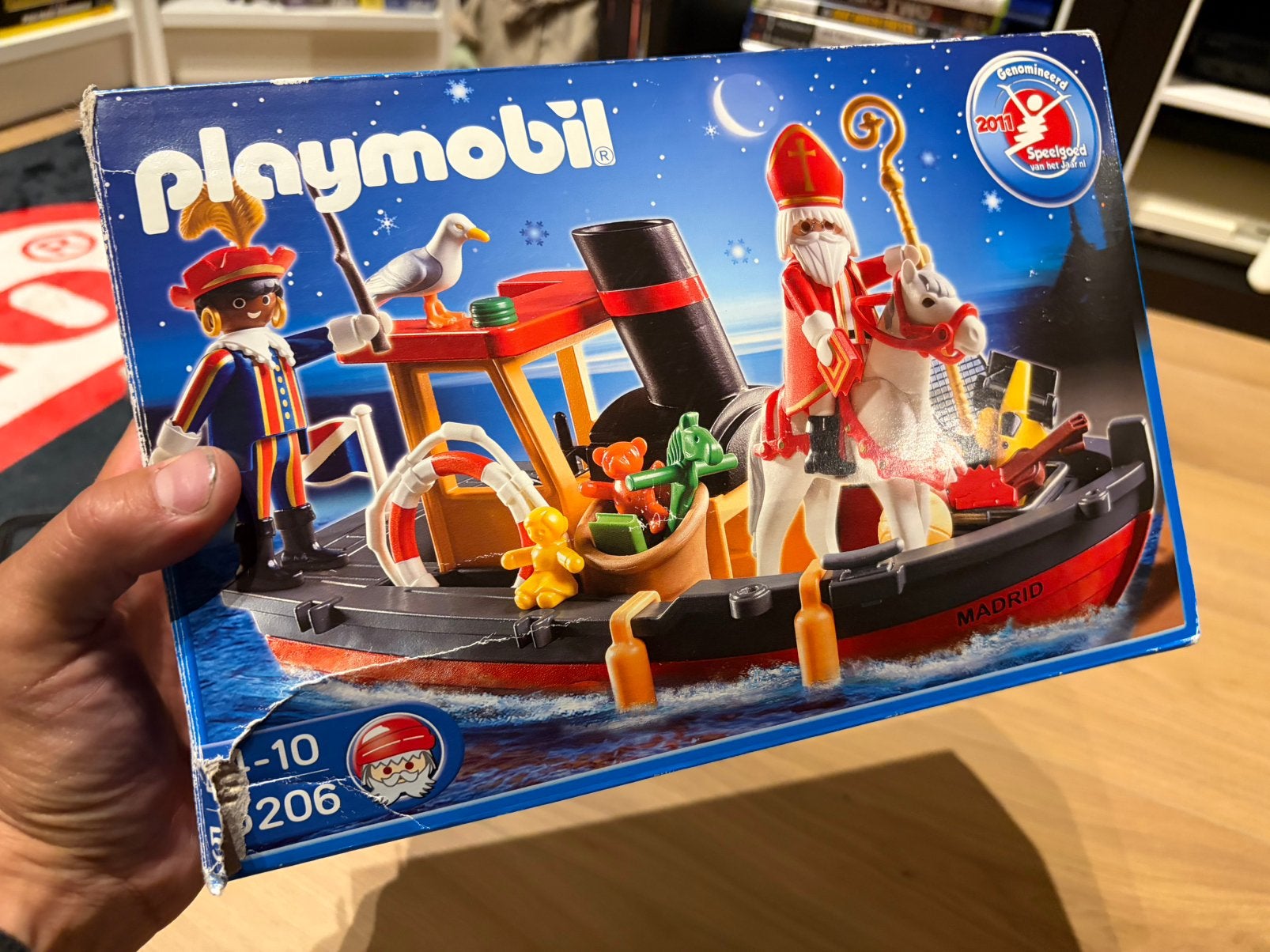 Playmobil 5206 sint met piet en stoomboot, Ophalen, Zo goed als nieuw
