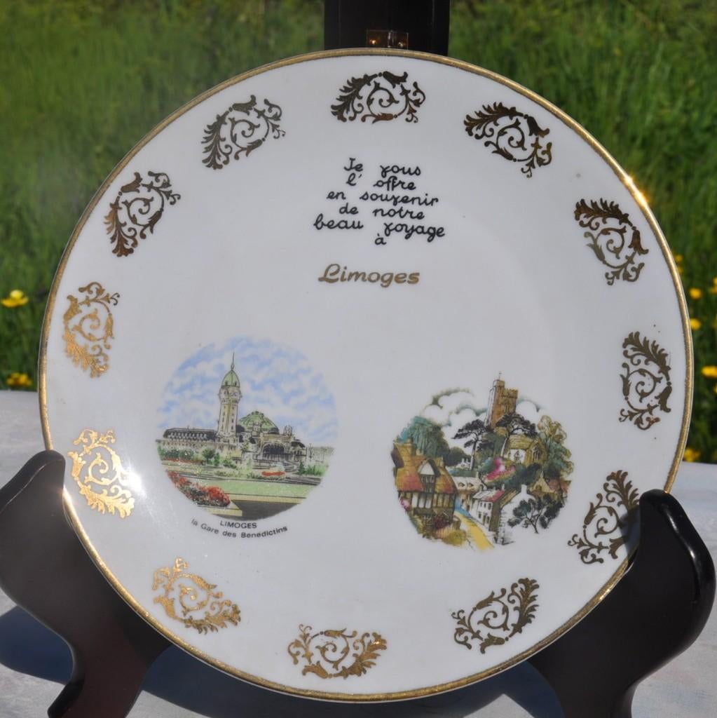 assiette porcelaine limoges france decor limoges, Enlèvement ou Envoi