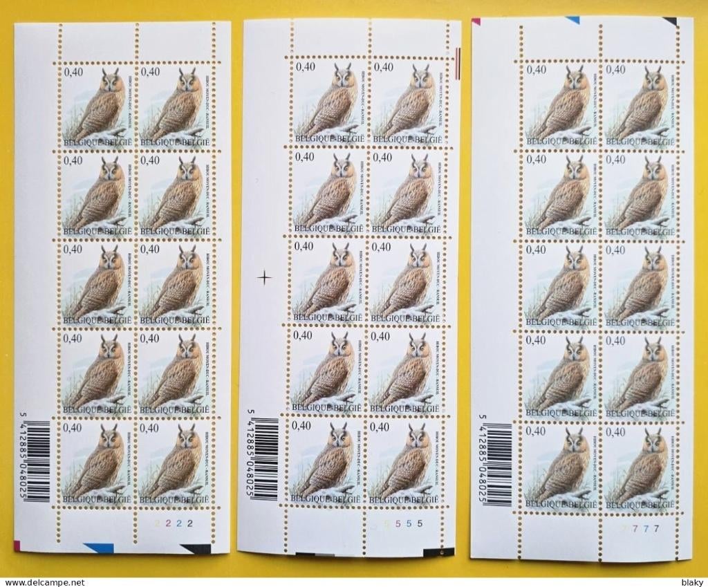 2007-buzin- HIBOU - PLANCHE 2 - 5 - 7 POUR 30 TIMBRES, Envoi