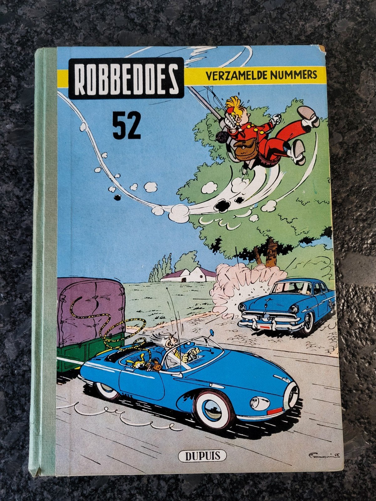 Robbedoes 52 Compleet!! 1955, Eén stripboek, Ophalen of Verzenden, Gelezen