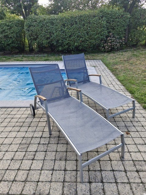 Tuinzetels, Jardin & Terrasse, Chaises de jardin, Enlèvement, Utilisé, Aluminium, Ajustable