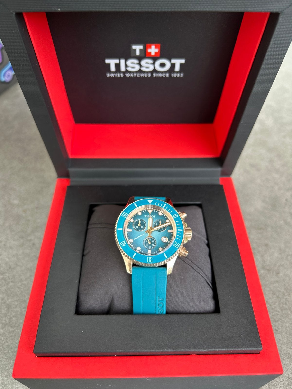 TISSOT SEASTAR 1000 QUARTZ CHRONOGRAPH 38MM, Montre-bracelet, Enlèvement, Synthétique, Acier