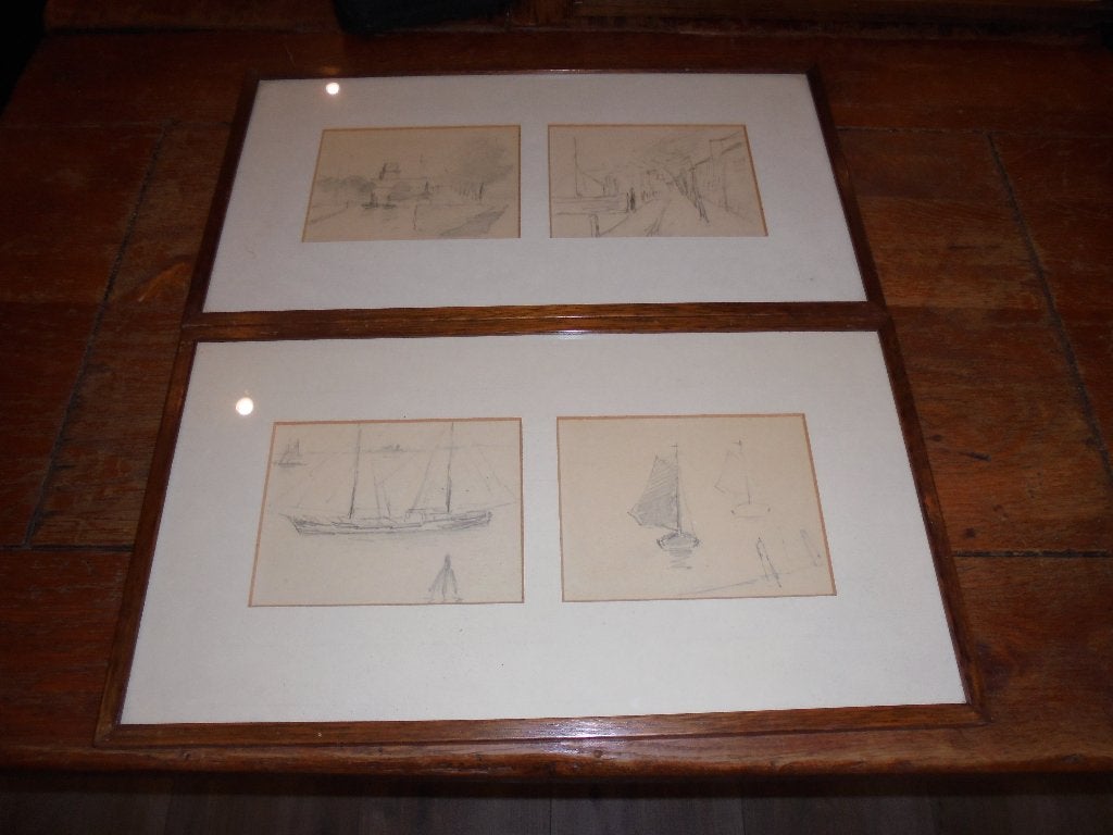 Acht potloodtekeningen Armand APOL (1879 - 1950), Antiek en Kunst, Ophalen of Verzenden, Foto