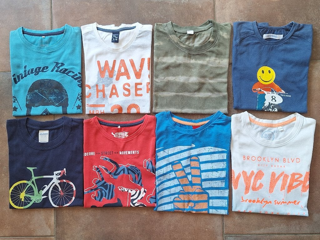 8 T-shirts voor jongen maat 134-140, Ophalen of Verzenden, Gebruikt, Jongen, Shirt of Longsleeve