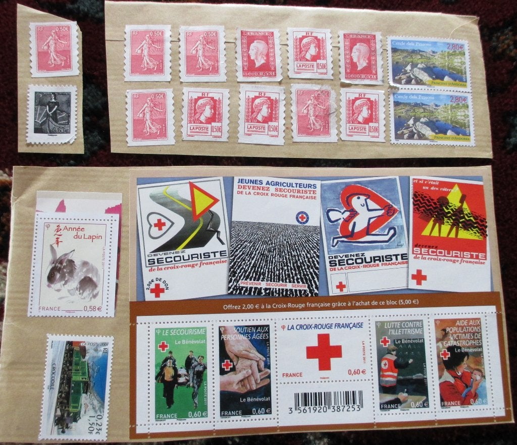 21 franse postzegels ongestempeld, Spoor van plakker, Frankeerzegel, Ophalen of Verzenden, Zonder stempel