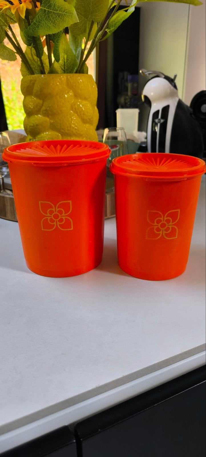 Tupperware orange soleil vintage, Oranje