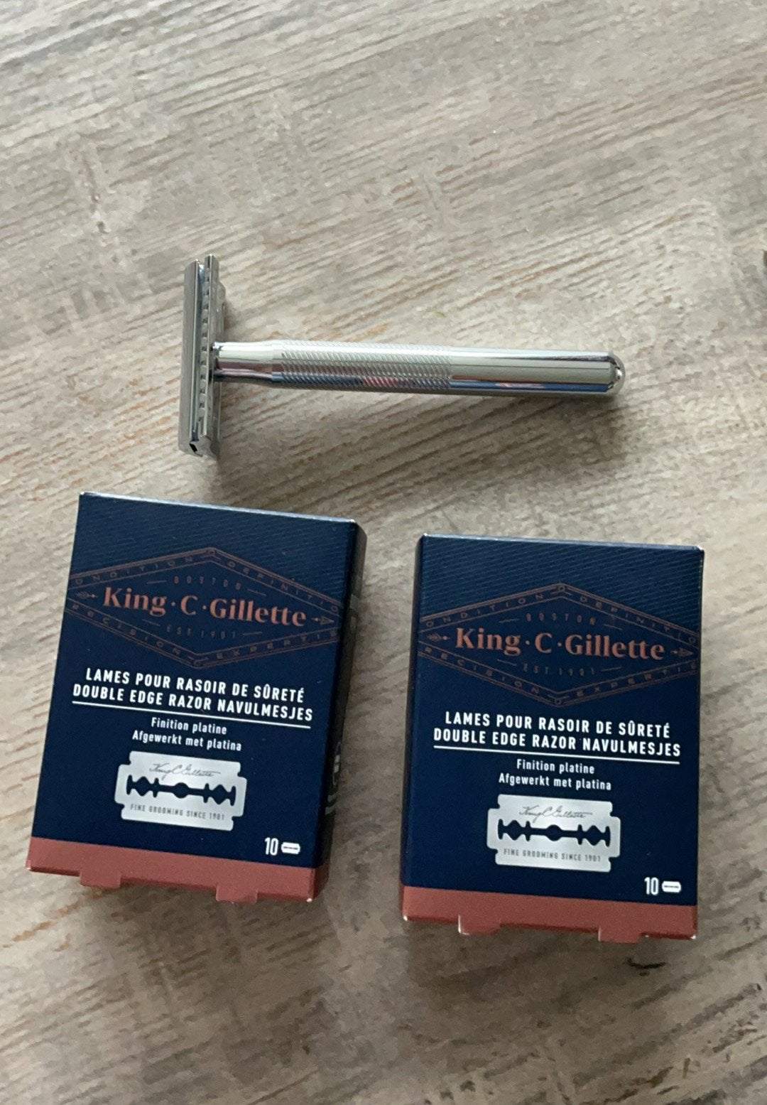 King-C-Gillette scheermesje + 2 doosjes gilletjes, Ophalen of Verzenden, Nieuw