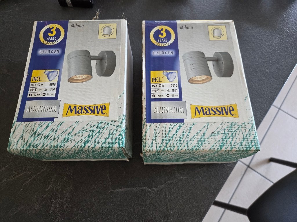 Massive Milano buitenwandlamp 2 stuks, Tuin en Terras, Ophalen, Nieuw