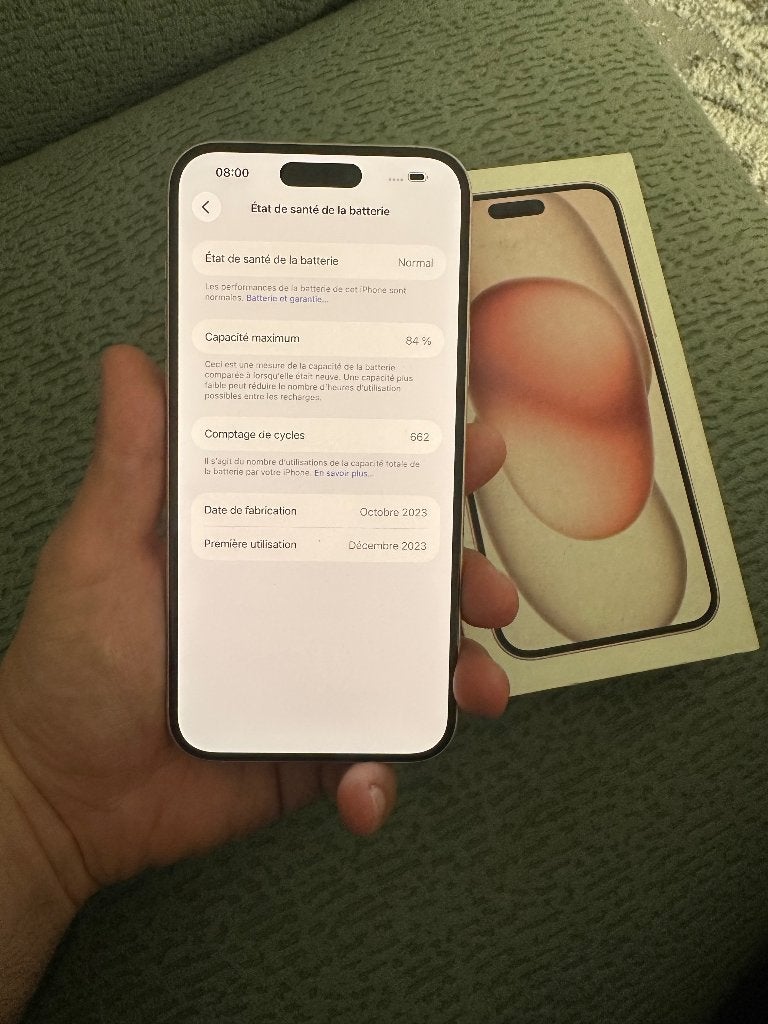 iPhone 15 plus 128gb, Ophalen, 84 %, IPhone 15 Plus, 128 GB