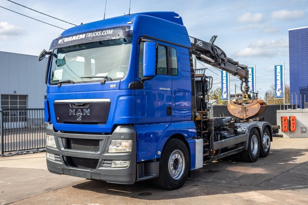 MAN TGX 25.440 LL - HIAB 122 PRO (bj 2009), Auto's, Vrachtwagens, Automaat, 324 kW, Blauw, Bedrijf