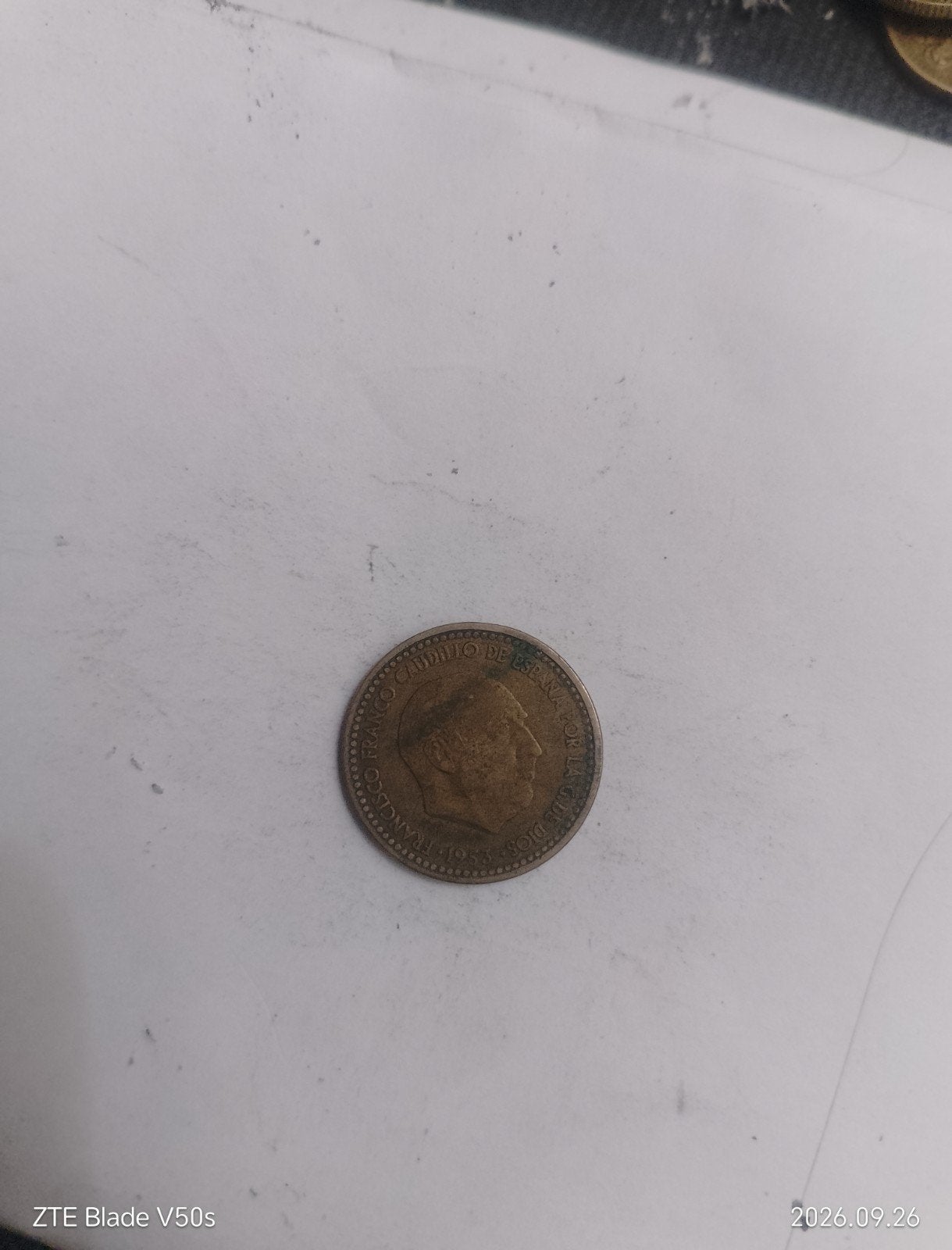 munt spain 1953, Ophalen of Verzenden