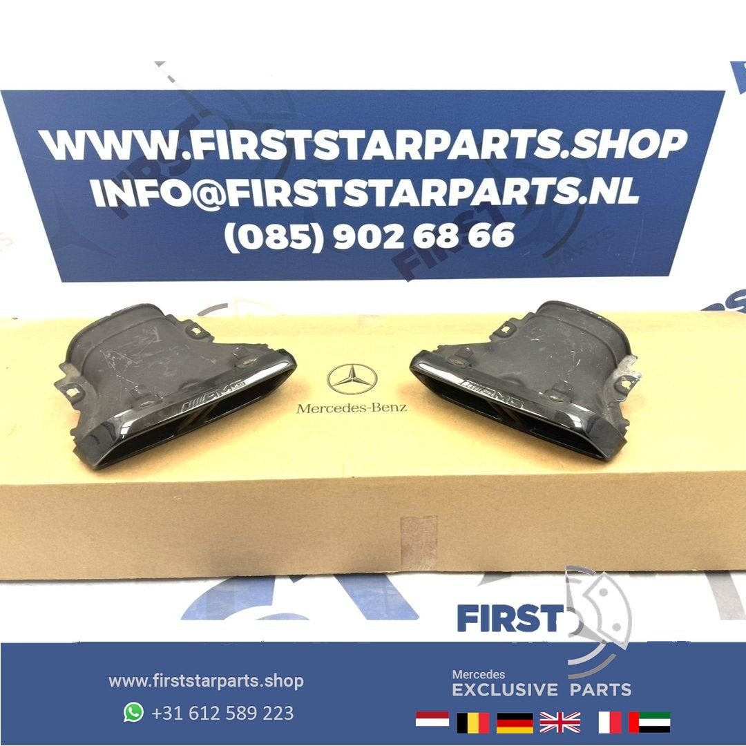 W213 S213 E63 AMG UITLAAT SIERSTUKKEN ZWART SET origineel Me, Utilisé, -, -, Enlèvement ou Envoi