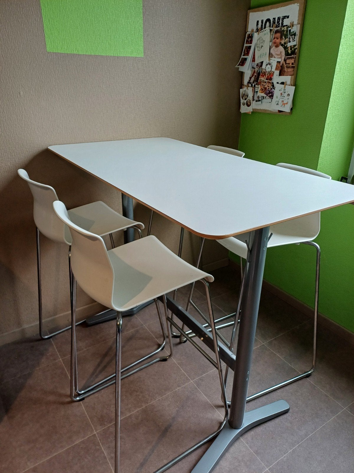 Table haute + 4 chaises, Maison & Meubles, Enlèvement