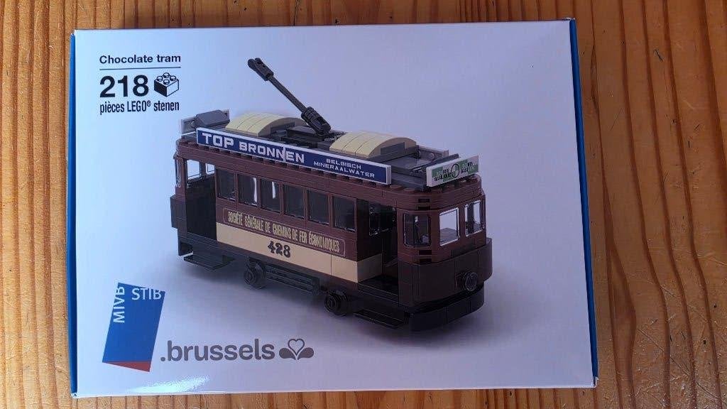 Tram Chocolat en briques lego Stib-Mivb., Neuf, Lego, Ensemble complet, Enlèvement