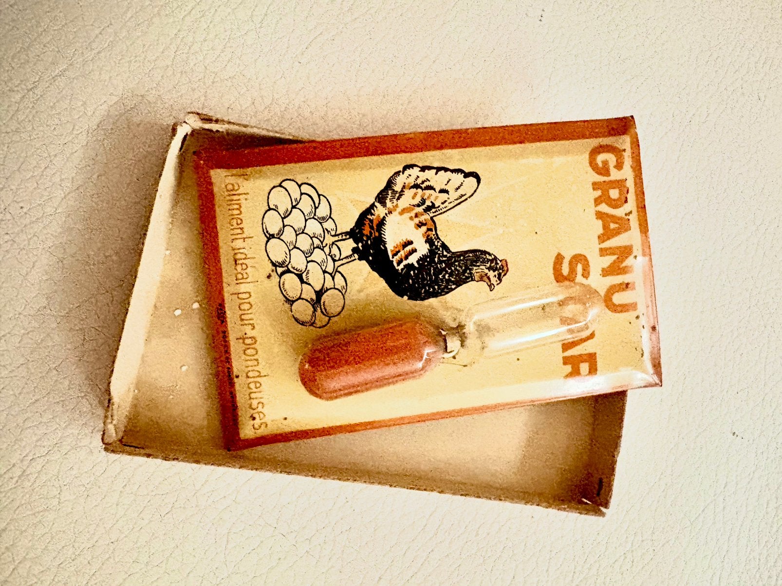Reclame zandloper  in blik ( kip)  jaren 1940, Verzamelen, Ophalen of Verzenden
