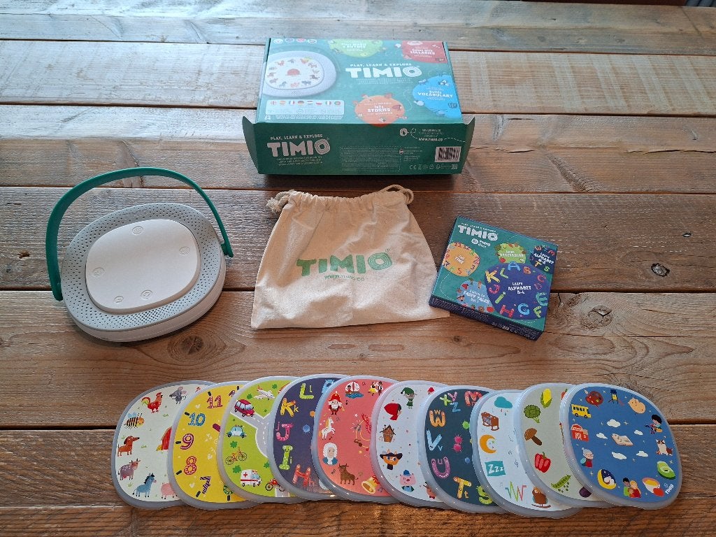 Timio starterkit + 10 disks, Ophalen, Zo goed als nieuw, Elektronica, Met geluid