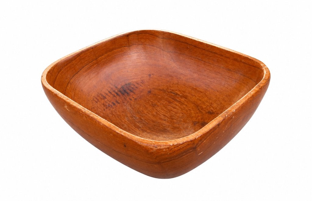 Vintage Mcm Teak houten schaal, Ophalen of Verzenden, Gebruikt, Hout, Schaal