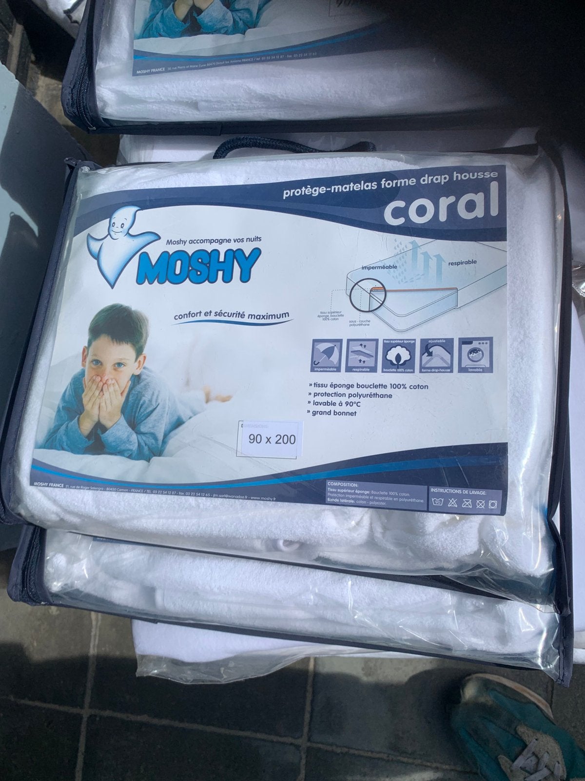 Protège matelas 90x200 neuf, Maison & Meubles, Enlèvement, Comme neuf, Coton, Lavable