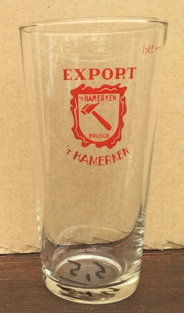 Bier brouwerij t Hamerken Brugge 33cl rode tekst, Ophalen of Verzenden, Zo goed als nieuw