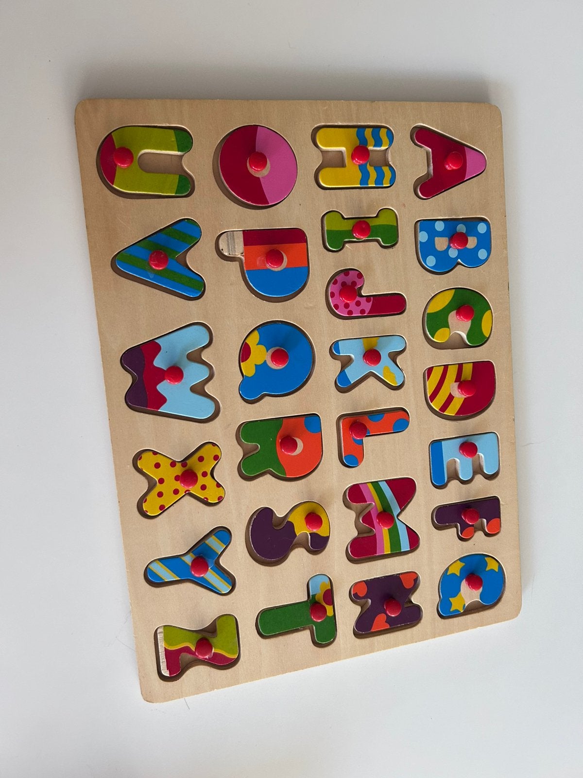 Houten puzzel letters, Gebruikt, Ophalen of Verzenden, Van hout, 4 tot 6 jaar