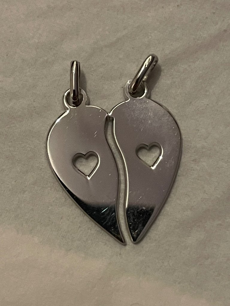 Pendentif cœur argent 925, Comme neuf, Enlèvement, Cœur, Argent