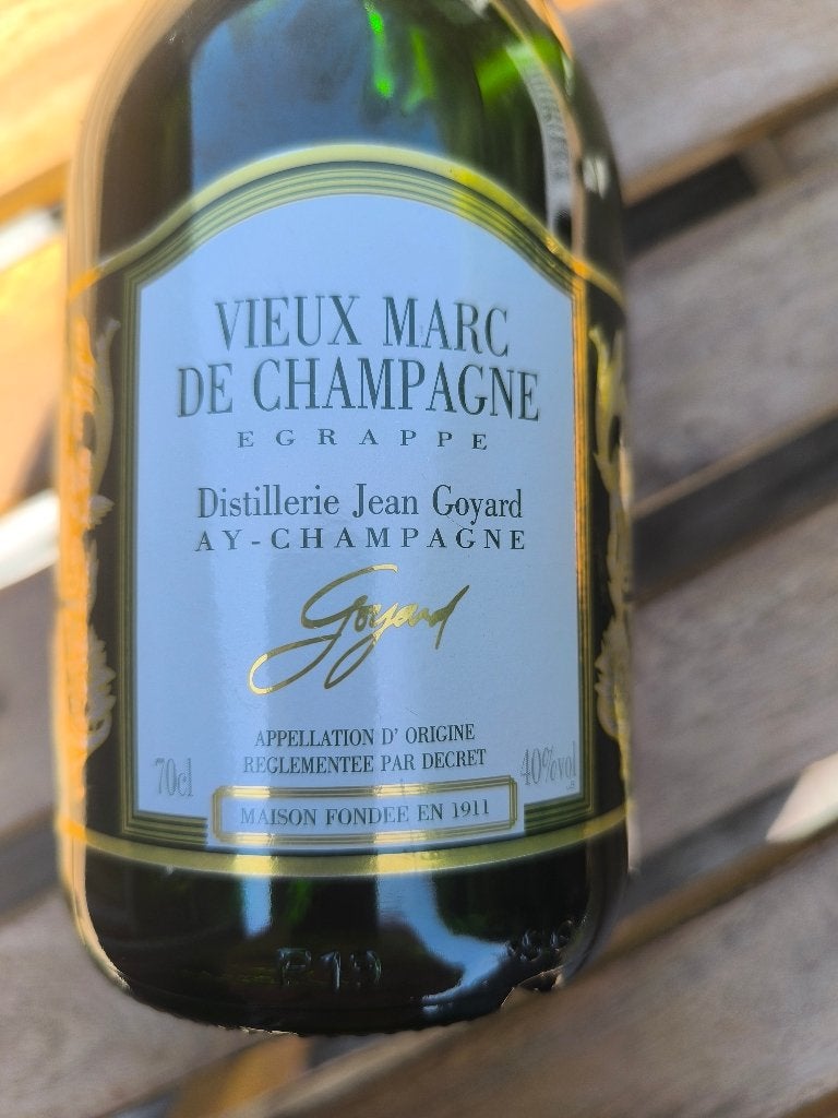 Vieux Marc de Champagne 1991 Distillerie Jean Goyard, Collections, Vins, Enlèvement, Comme neuf, France, Champagne