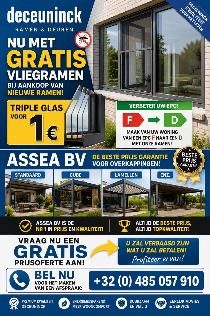 DECEUNINCK RAMEN & DEUREN – ACTIE BIJ ASSEA BV!, Ophalen of Verzenden