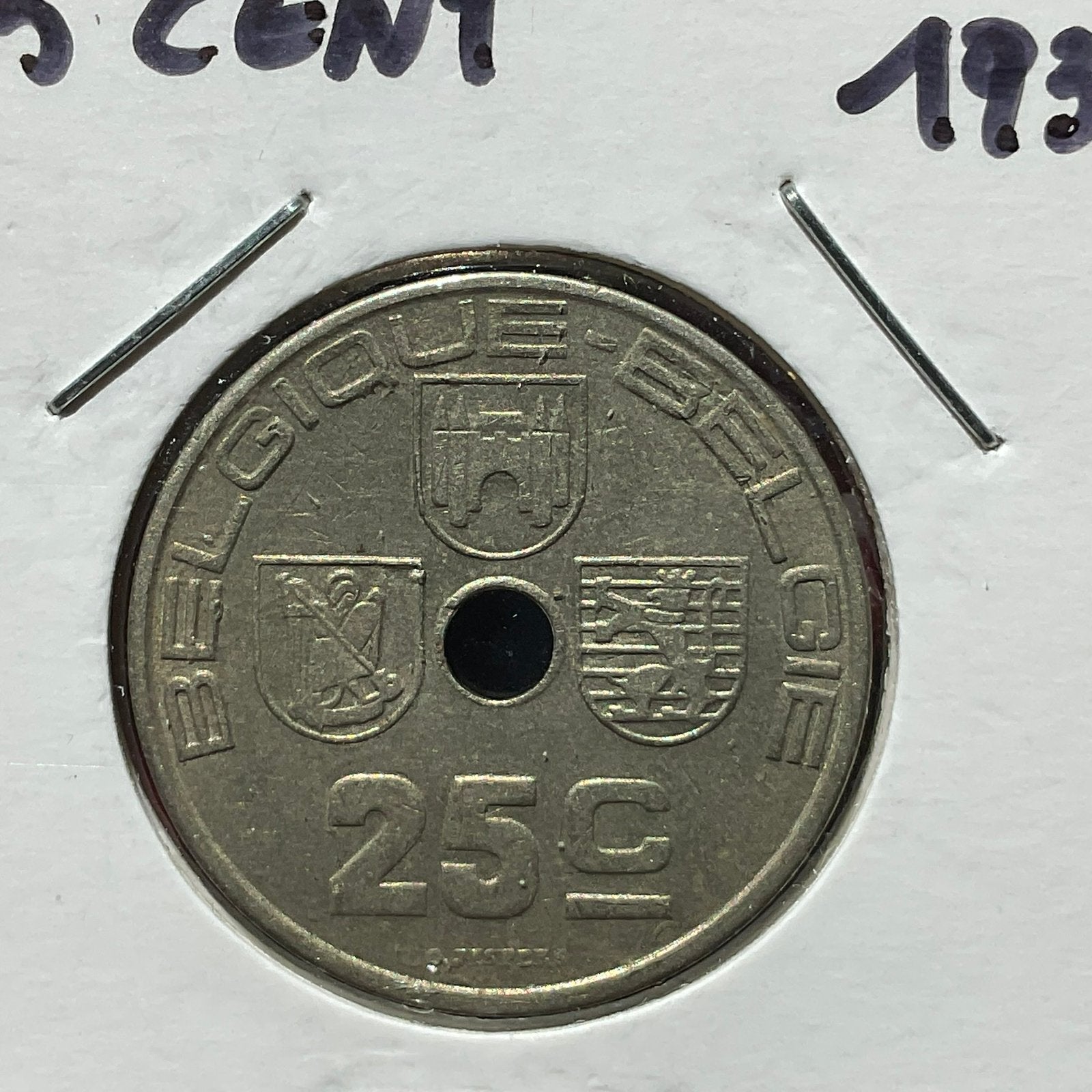 Belgique - Belle pièce de monnaie variante 25 C - 1939, Envoi, Métal, Monnaie en vrac