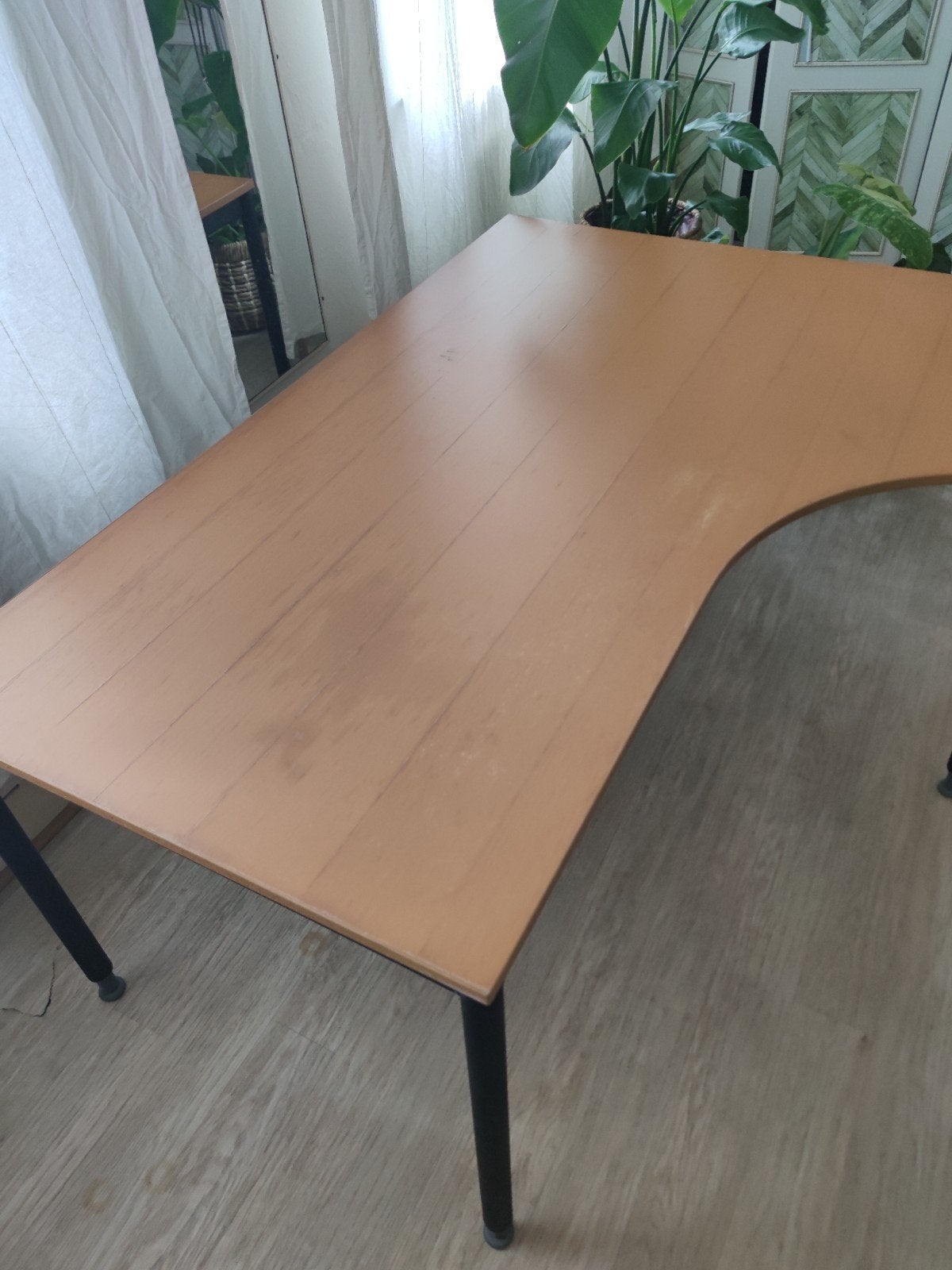 Grand bureau d'angle professionnel 160x120cm, Maison & Meubles, 120 cm, Démontable, Industriel, Bois