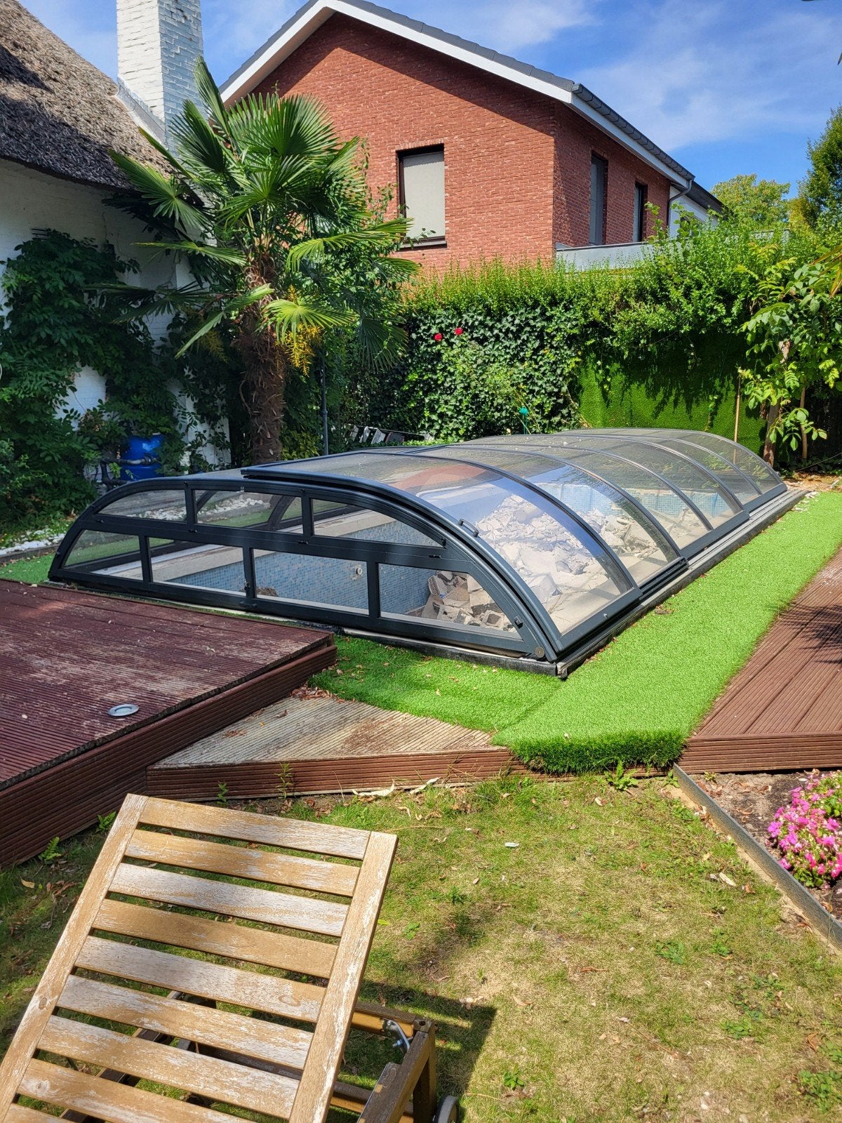 Luxe telescopische zwembadoverkapping 8 x 4 meter, Tuin en Terras, Ophalen