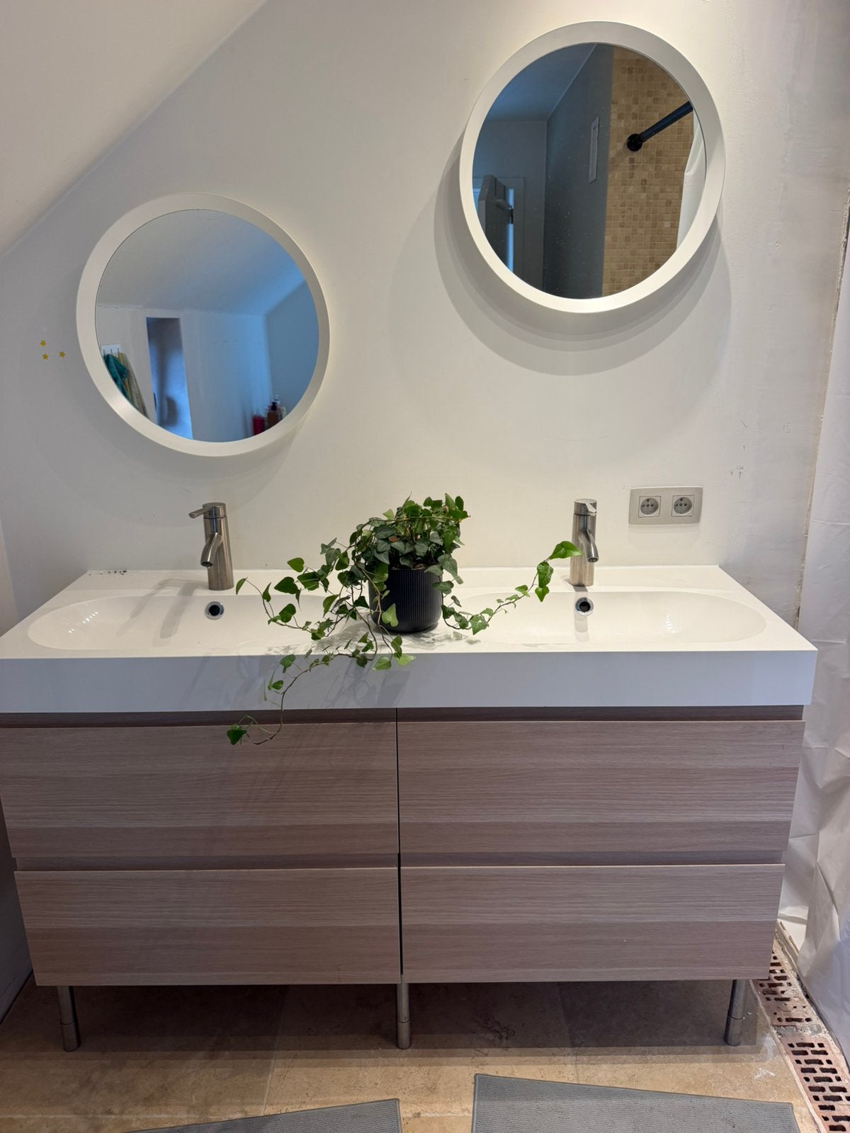 Badkamer meubel 140cm met kranen en spigels, Enlèvement, Comme neuf
