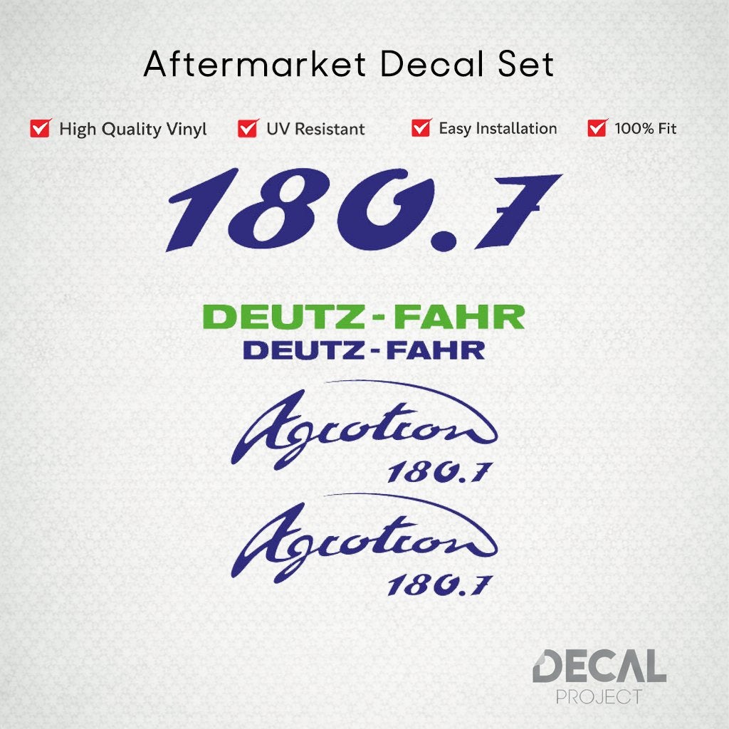 Autocollants de rechange Deutz Agrotron 180-265, Envoi