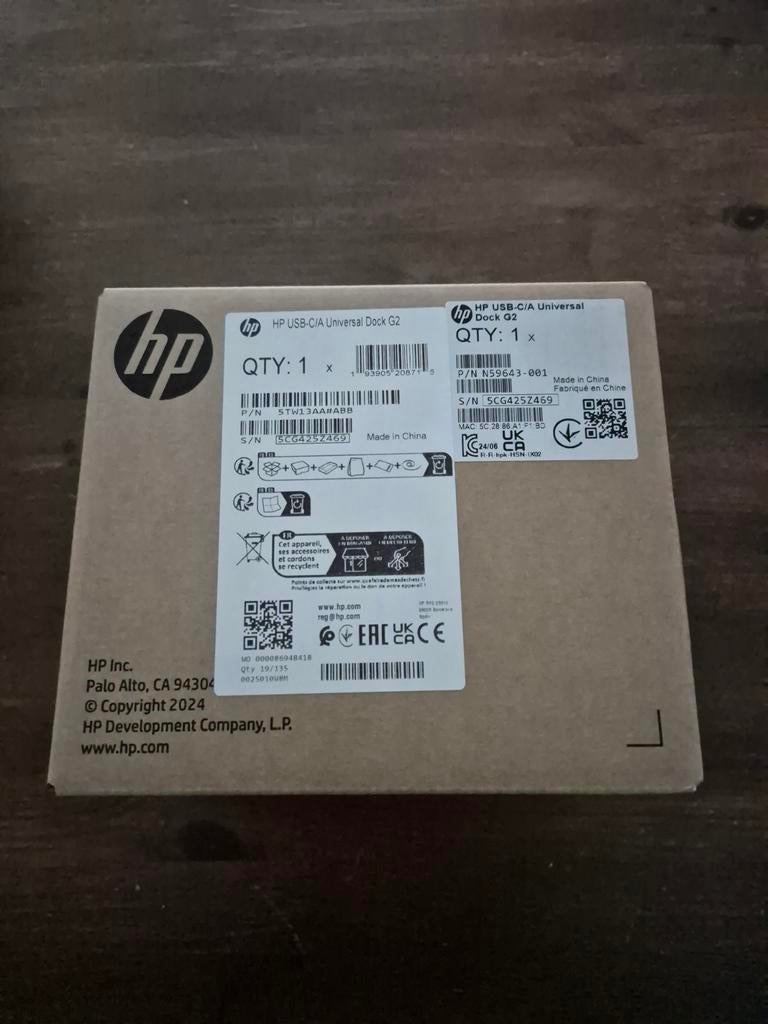 HP usb-a/a universeel dock G2 — nieuw in doos, Nieuw, Ophalen of Verzenden, HP, Docking station