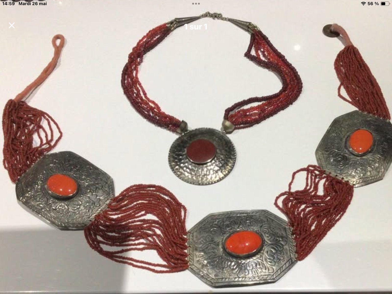 Ceinture ,collier corail voir photos  prix renseignement MP, Bijoux, Sacs & Beauté, Enlèvement ou Envoi, Comme neuf