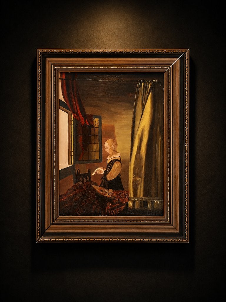 Girl Reading a Letter, Antiek en Kunst, Nederlandse school, Doek, Portret of Personen, Ophalen of Verzenden