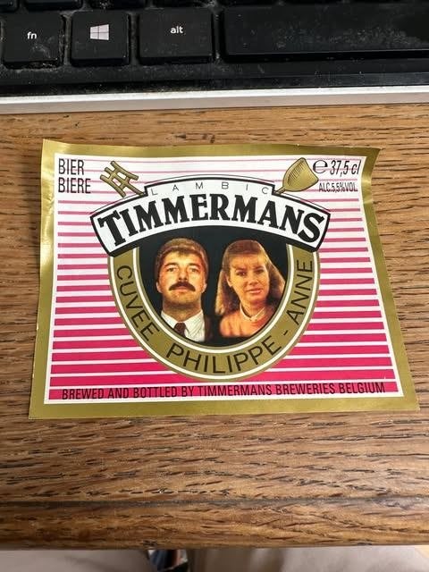 Lambic Philippe Anne, cuvée Timmermans Label 37,5 cl, Enlèvement ou Envoi, Comme neuf, Autres types, Autres marques
