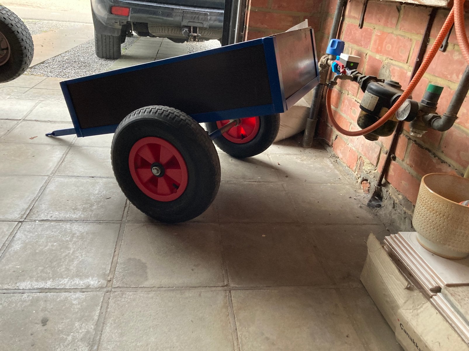 Karretje voor gocart, Kinderen en Baby's, Speelgoed | Buiten | Skelters, Ophalen, Zo goed als nieuw, Berg, Met kar of aanhanger
