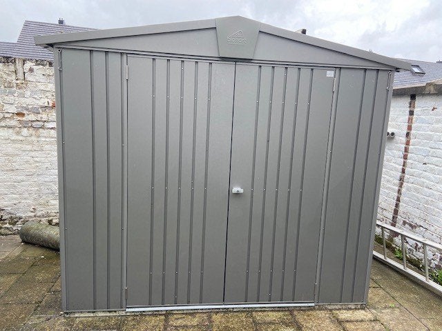 biohart tuinberging kwartsgrijs metallic met accessoires, Jardin & Terrasse, Abris de jardin, Enlèvement, Comme neuf, Métal