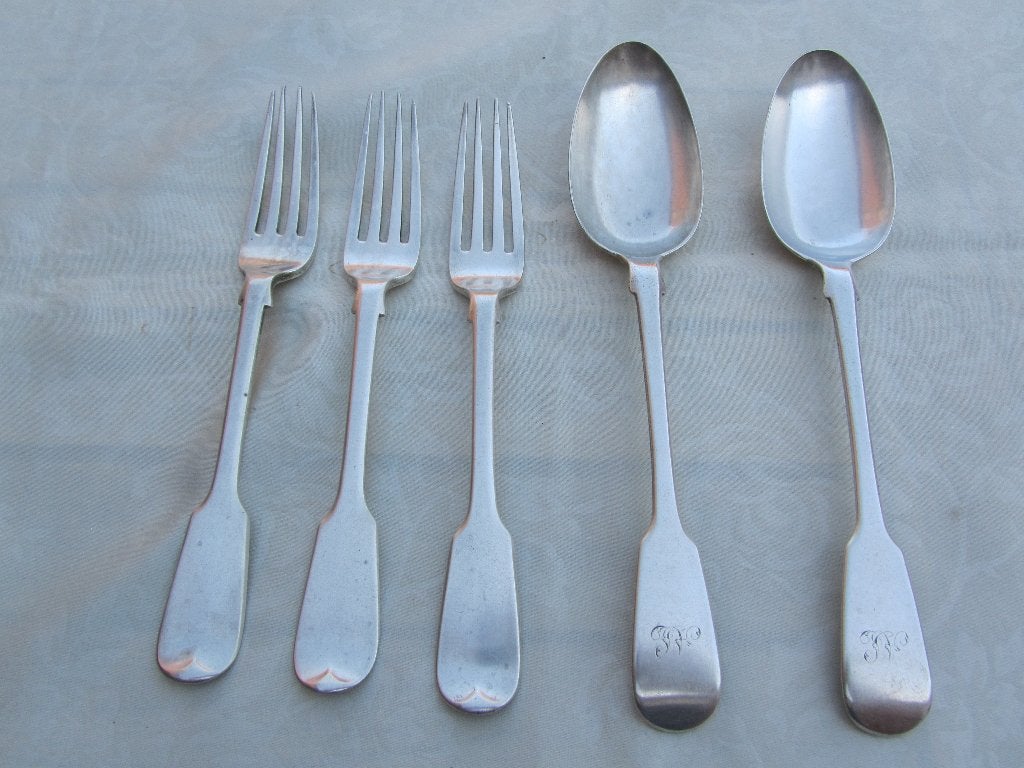 5 couverts en argent sterling, époque victorienne!, Enlèvement ou Envoi