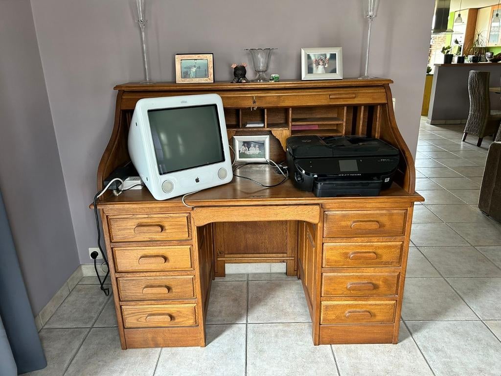 Vol eiken bureau, Huis en Inrichting, Bureaus, Ophalen