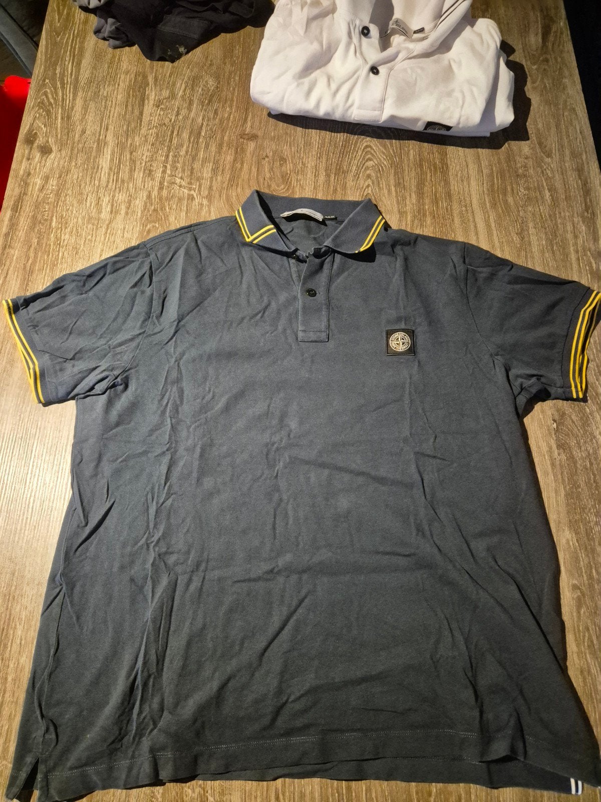 Stone Island Polo – Donkerblauw/Geel – XXL (Slim Fit), Ophalen, Geel, Overige maten, Stone Island