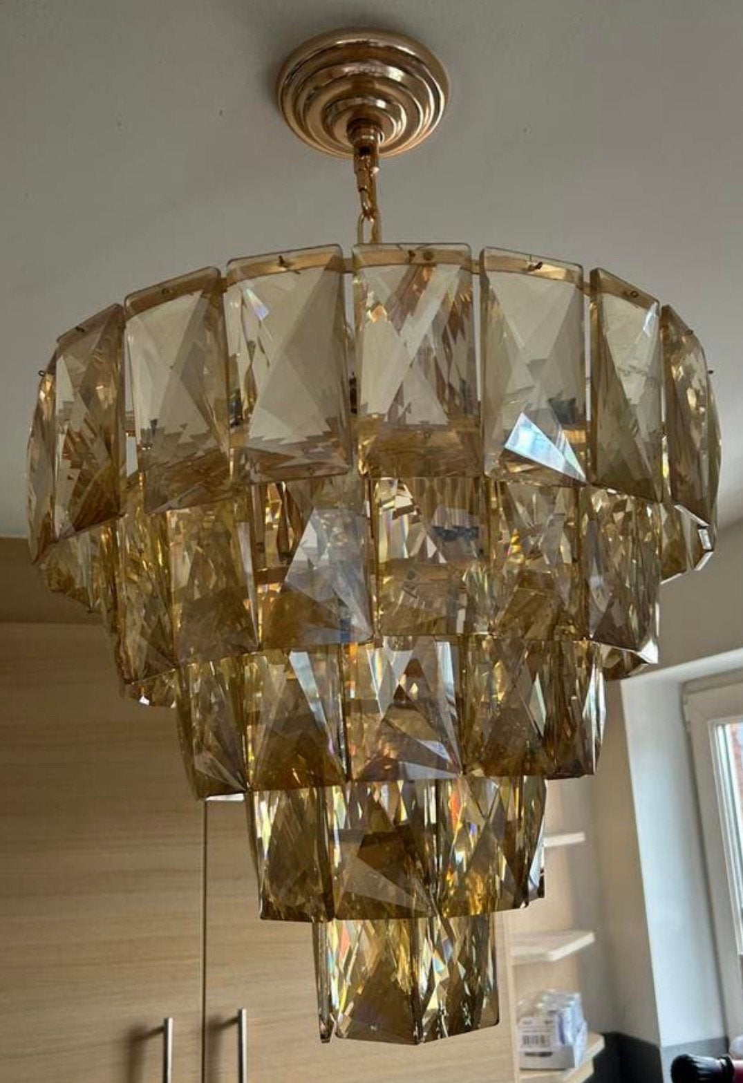 Prachtige luster als nieuw ( wegens sterfgeval), Maison & Meubles, Lampes | Lustres, Enlèvement, Comme neuf