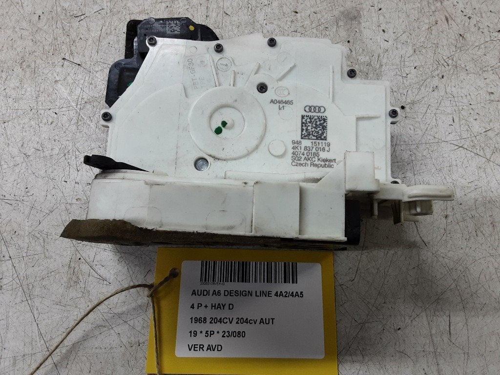 SERRURE DE PORTE AVANT DROITE A6 Avant (C8) (4K1837016J), Auto-Union-Straße  1,
85057  Ingolstadt, DE, Info@audi.de, Audi, Utilisé